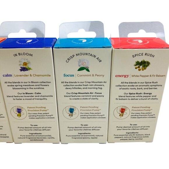 Lifelines Essential Oils Aromatherapy 5 Pack Various Energy, Focus, Calm - New - Picture 5 of 6
